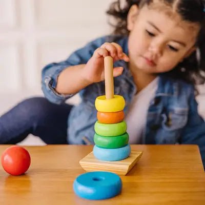Jouet en Bois - WoodenToys™ - Tour arc - en - ciel - Mon Eveil Bébé